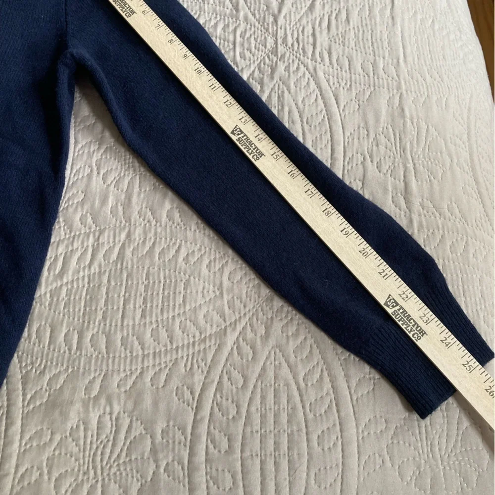 J Crew Mens Lambswool Sweater Shawl Collar Pullover Navy Blue Warm Size M